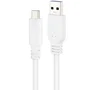 Nanocable Cable USB 2.0 USB-C a USB-A 3A Blanco 0.5 m